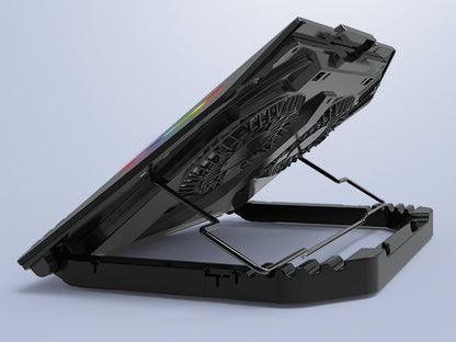 CONCEPTRONIC 2-Fan USB-A2.0 Laptop-Kühlpad 40Kg RGB   17" sw