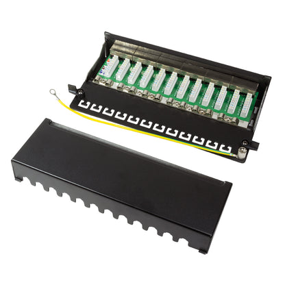 LogiLink Patch Panel Table/Wall Cat.6 STP 12 Ports, Black
