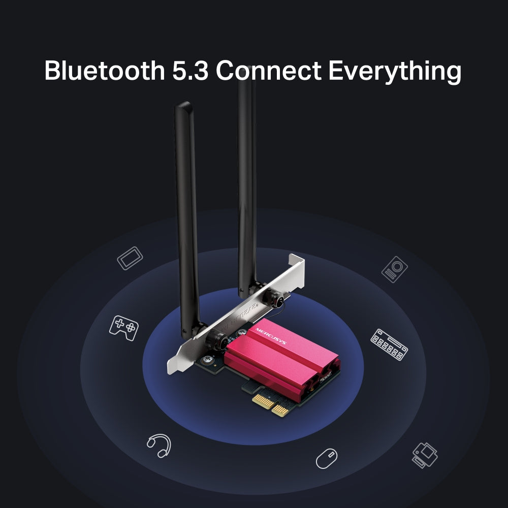 Mercusys AXE5400 Wi-Fi 6E Bluetooth 5.2 PCIe Adapter