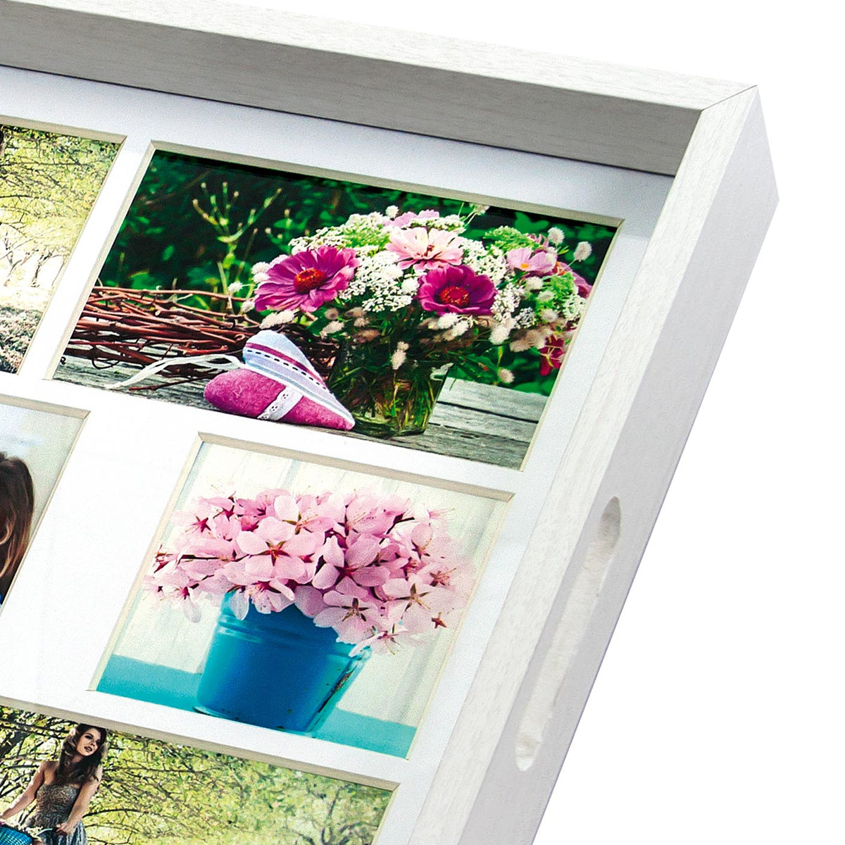 ZEP Photo Tray White 45x35 cm Wooden Photo Tray for 9 Photos Model W006