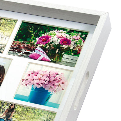 ZEP Photo Tray White 45x35 cm Wooden Photo Tray for 9 Photos Model W006