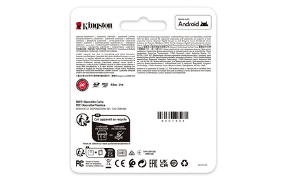 Kingston Canvas Go! Plus 64 GB microSDXC (schwarz, UHS-I U3, Class 10, V30, A2)
