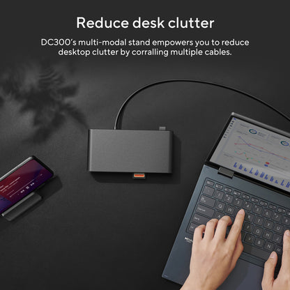 ASUS DC300 Triple Display USB-C Docking Station, USB 3.2 Gen 2 (3.1 Gen 2) Type-C, Black