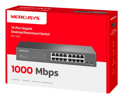 Διακόπτης Δικτύου Mercusys MS116GS Μαύρος