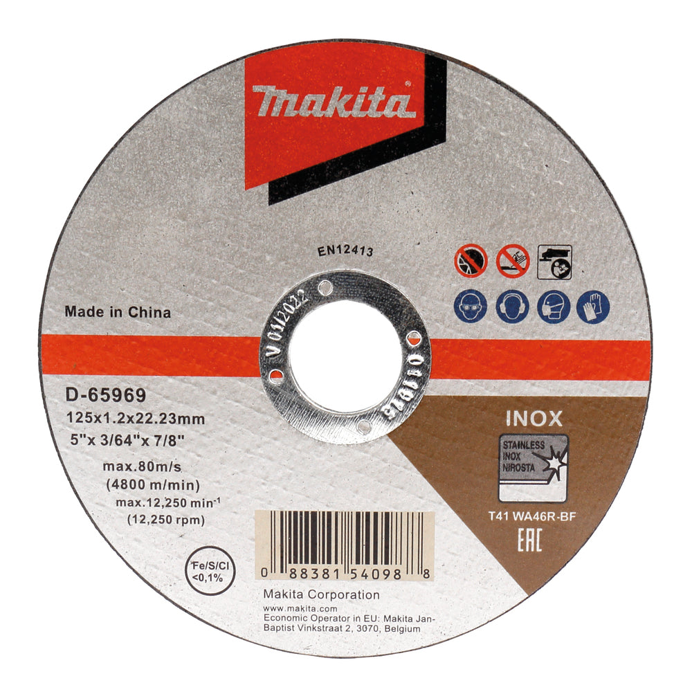Makita D-65969 Δίσκος Κοπής 125x1,0mm INOX