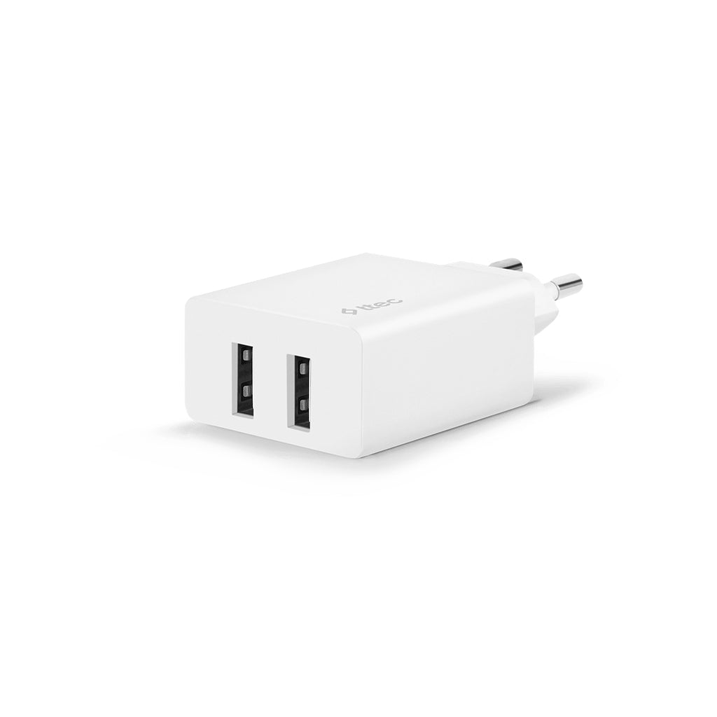 TTEC Φορτιστής Χωρίς Καλώδιο με 2 Θύρες USB-A 12W Λευκός (SmartCharger Duo)