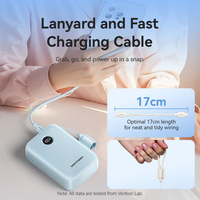 Vention Powerbank 20000mAh — 2×USB-C, 1×USB-A, 22.5W