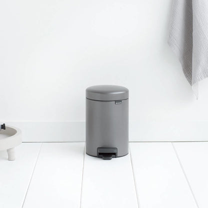Brabantia NewIcon Pedal Bin, 3L Confident Platinum