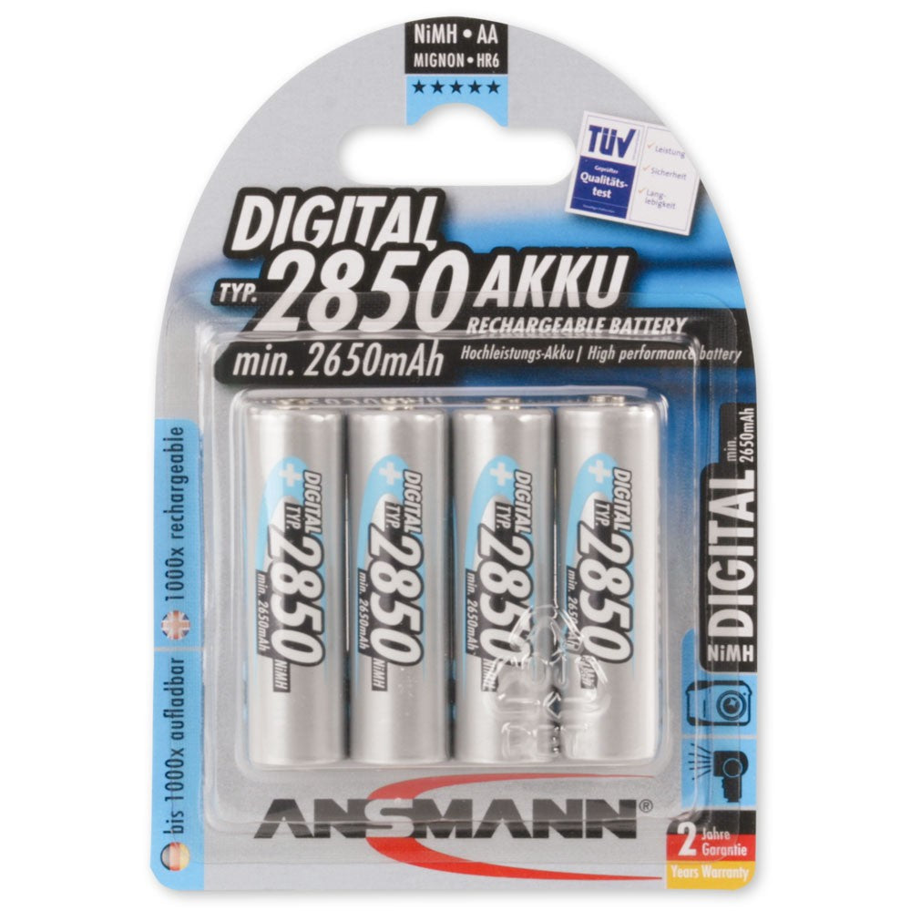 1x4 Ansmann NiMH rech. battery 2850 Mignon AA 2650 mAh DIGITAL