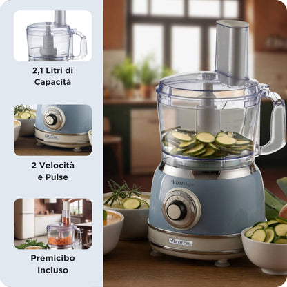 Ariete Vintage Multifunctional Food Processor 2.1L blue
