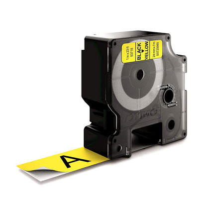 DYMO D1 Label Tape 53718, 24 mm x 7.0 m, Black on Yellow