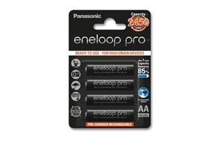 1x4 Panasonic Eneloop Pro Mignon 2500mAh AA Ni-MH    BK-3HCDE/4BE