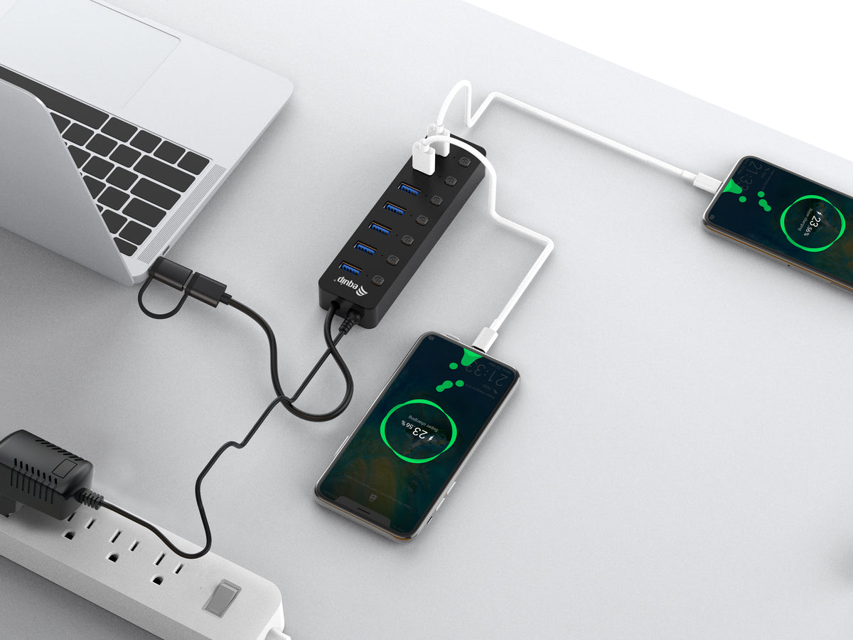 Equip 7-Port USB-A3.2-Hub->7xUSB-A 3.2 +USB-C Adapter  5Gbps