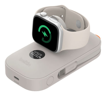 Belkin Powerbank 10,000mAh 45W with Apple Watch Charger — Sand (BPD012hqSA)