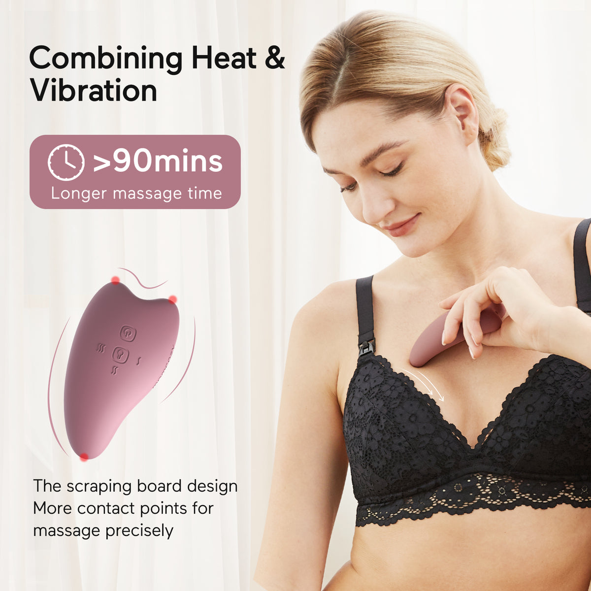 Momcozy A1 LM008-IR00BA-B Lactation Massager — Pink