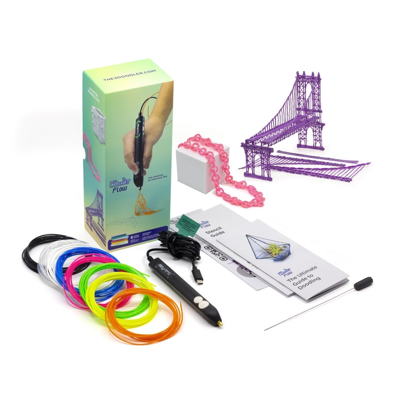 3Doodler FLOW 3D Pen, 2.2 mm Tip, Black