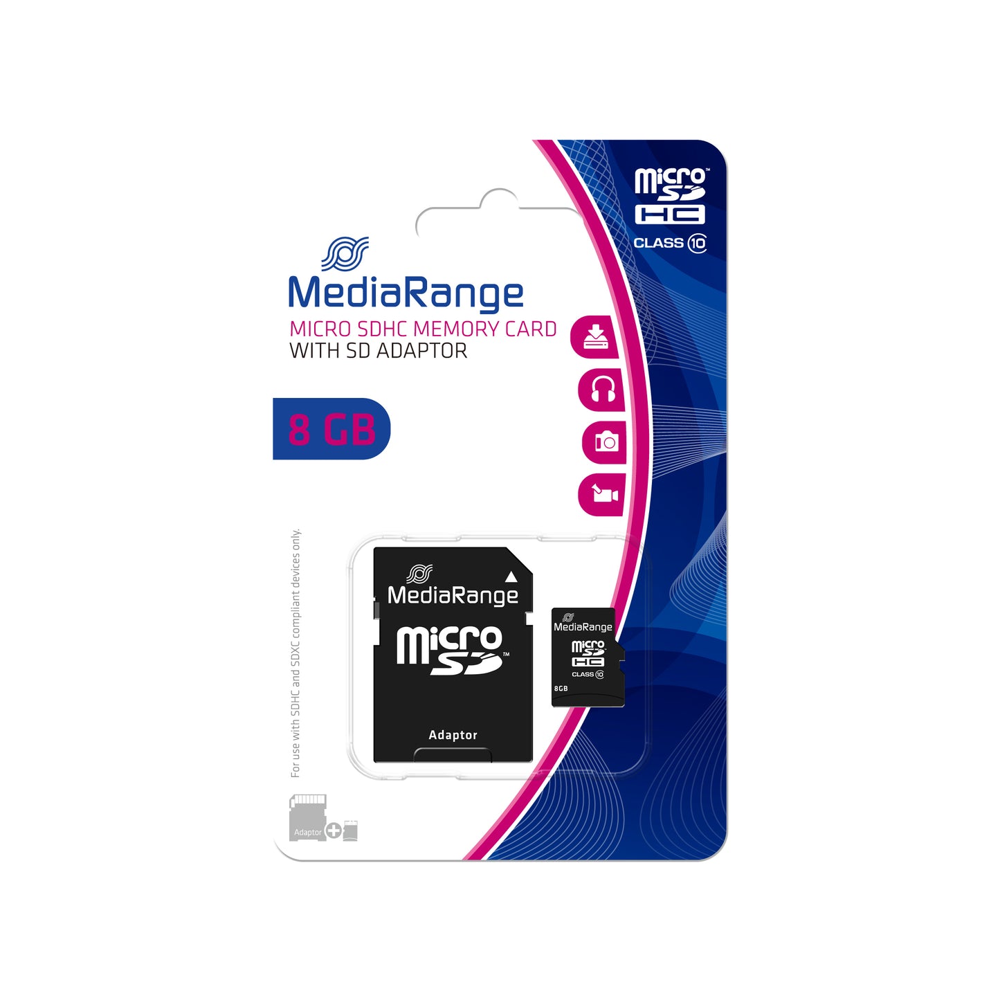 8 GB microSDHC (schwarz, Class 10)