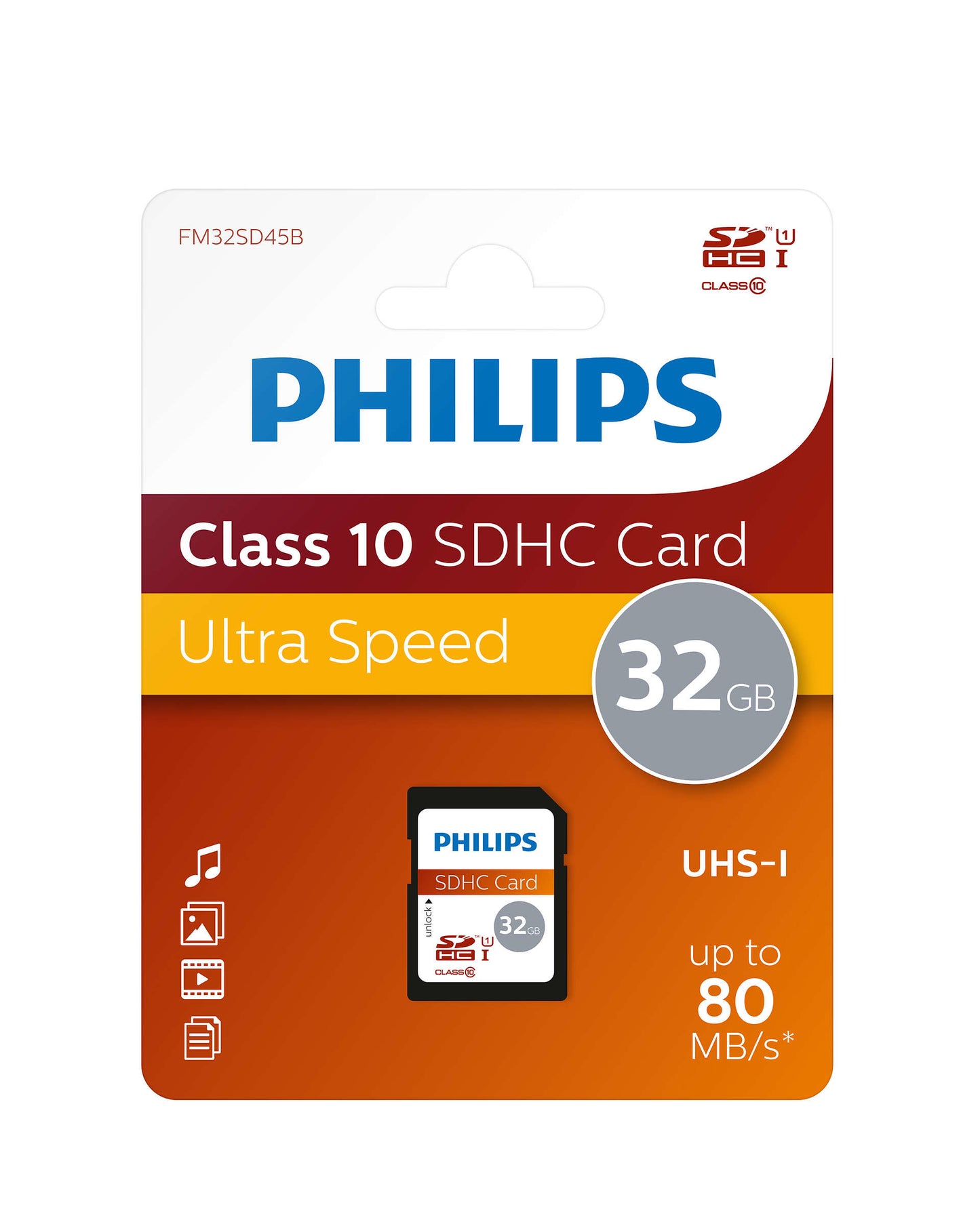 Philips SDHC Card           32GB Class 10 UHS-I U1