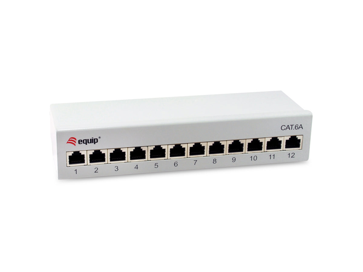 Equip Patchpanel 12xRJ45 Cat6a Desktop        500MHz RAL7035