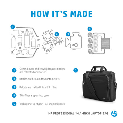 HP Professional 14.1-inch Laptop Bag - Black Messenger Case