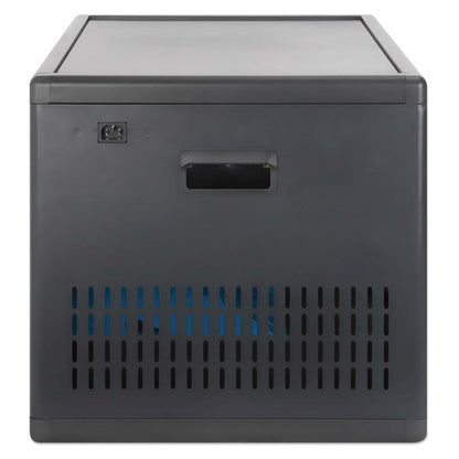 Manhattan Laptop Charging Cabinet Desktop (or trolley) via USB-C 65W 16" 12-bay, Suitable for USB-C laptops (to 16"), iPads, MacBooks, Chromebooks, other USB-C devices, Bays 395x32.5x290mm, USB-C charging cables included,Cart, UK & EU