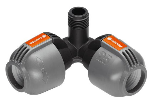 Sprinklersystem Winkelstück 2x 25mm > 1/2" (schwarz/grau)