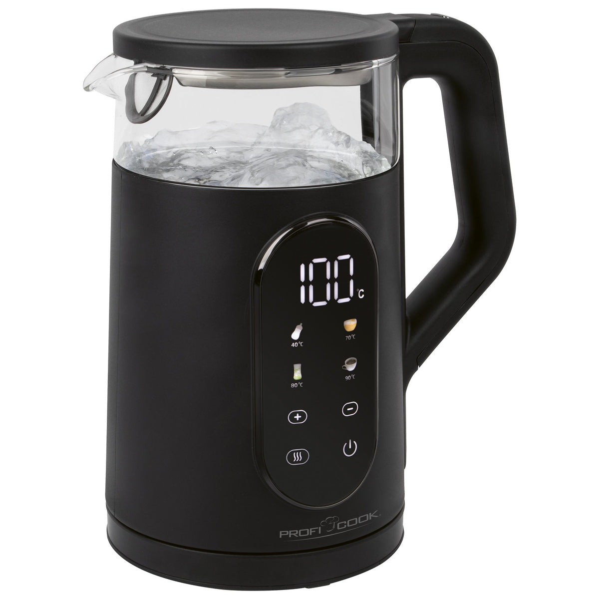ProfiCook PC-WK 1328 Electric Kettle 1.7 L 2200 W — Black / Transparent