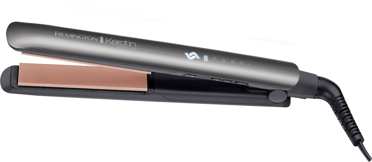 Ισιωτική Πρέσα Remington S8598 σε Χρώματα Μαύρο Θερμό και Γκρι, Καλώδιο 3 μέτρα