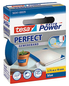 Tesa Gewebekleb, 2,75m x 19mm extra Power blau Perfekt 56341