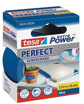 Tesa Gewebekleb, 2,75m x 38mm extra Power blau Perfekt 56343