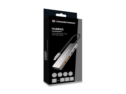 CONCEPTRONIC  4-1 Dock USB-C->2xUSB-C/2xUSB-A/100WPD 25cm gr