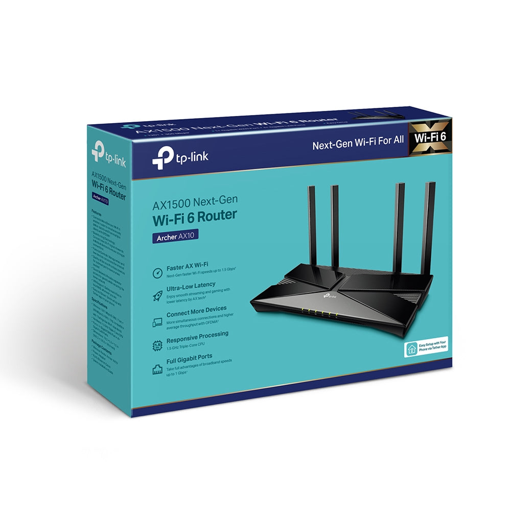 TP-Link Archer AX1500 Διπλής Ζώνης Δρομολογητής Wi-Fi 6, Μαύρος