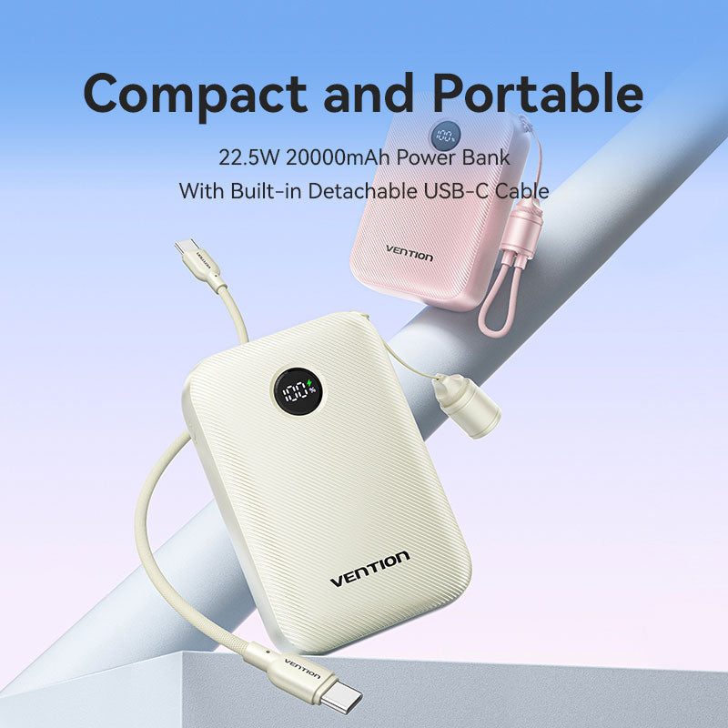 Vention Powerbank 20000mAh — 2×USB-C, 1×USB-A, 22.5W