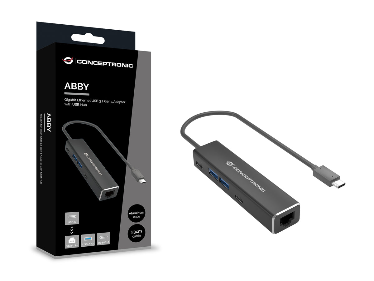 CONCEPTRONIC Adapter USB-C3.2->2.5GbE/2xC/2xA  5Gbs 0.15m sw