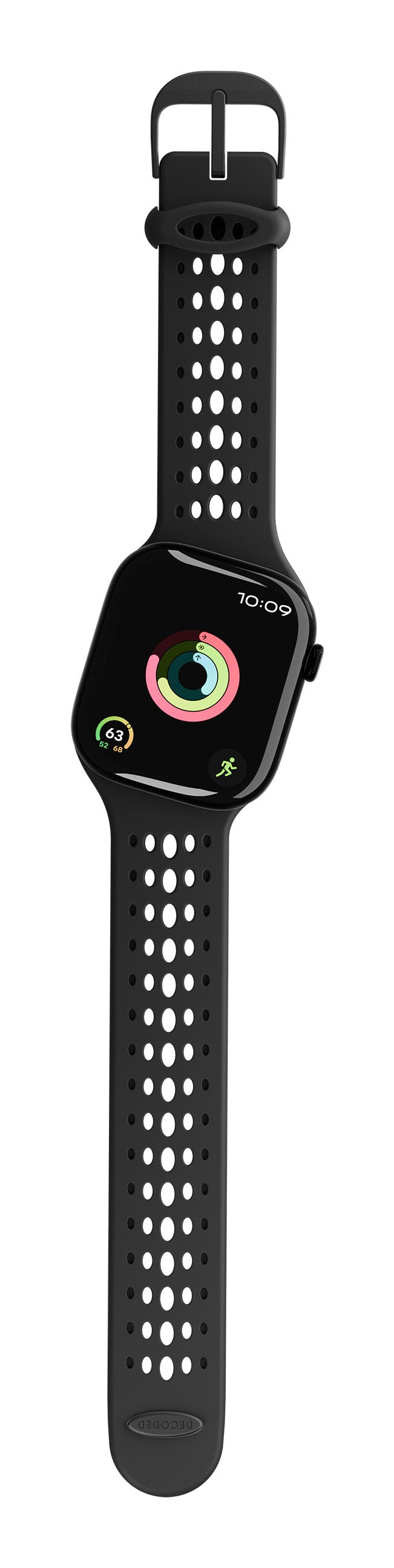 Decoded Silicone Ares O Strap Compatible with Apple Watch 40mm and 42mm, Black