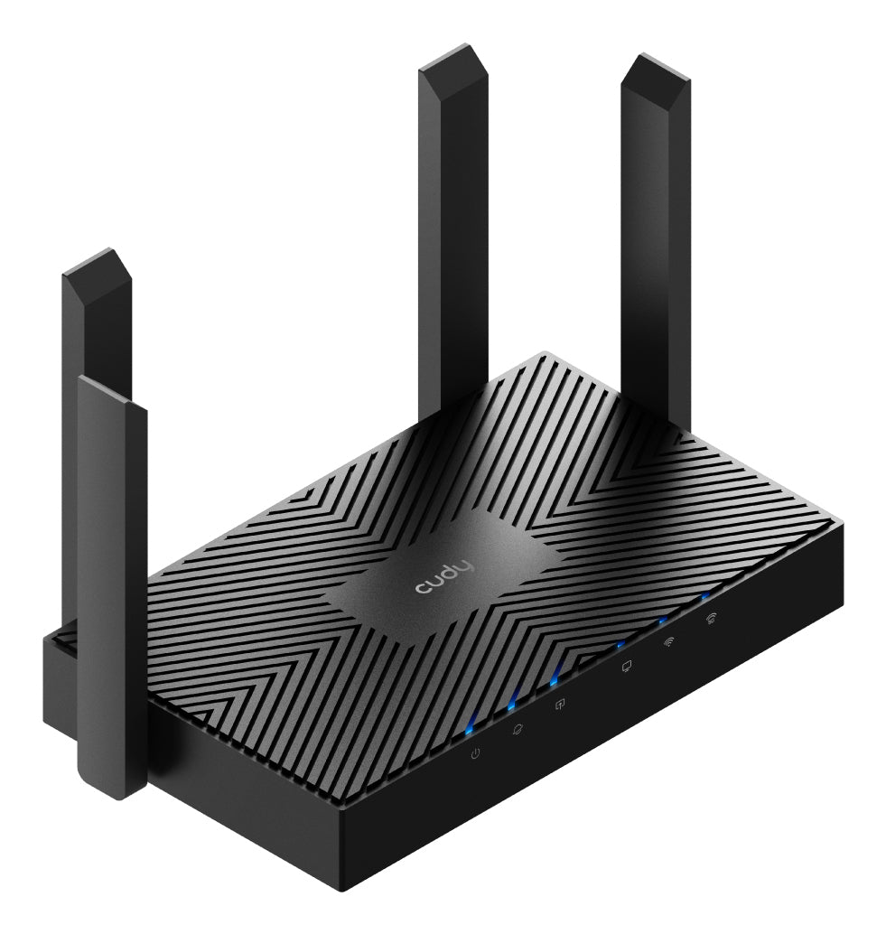 Ασύρματος δρομολογητής Cudy WR3000 με ταχύτητα Gigabit Ethernet και διπλή ζώνη συχνοτήτων (2,4 GHz / 5 GHz) σε μαύρο χρώμα