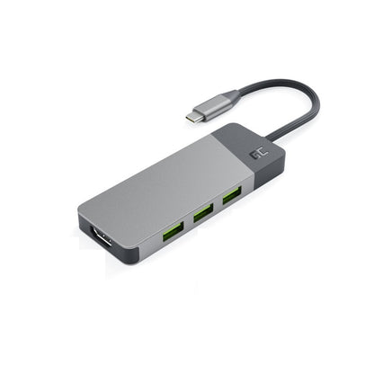 GREEN CELL HUB USB-C ADAPTER GC CONNECT 7W1 (3XUSB 3.1, HDMI 4K 60HZ, USB-C PD 85W, MICROSD/SD)