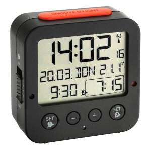 TFA 60,2528,02 Bingo white Digital RC Alarm Clock w, Temper