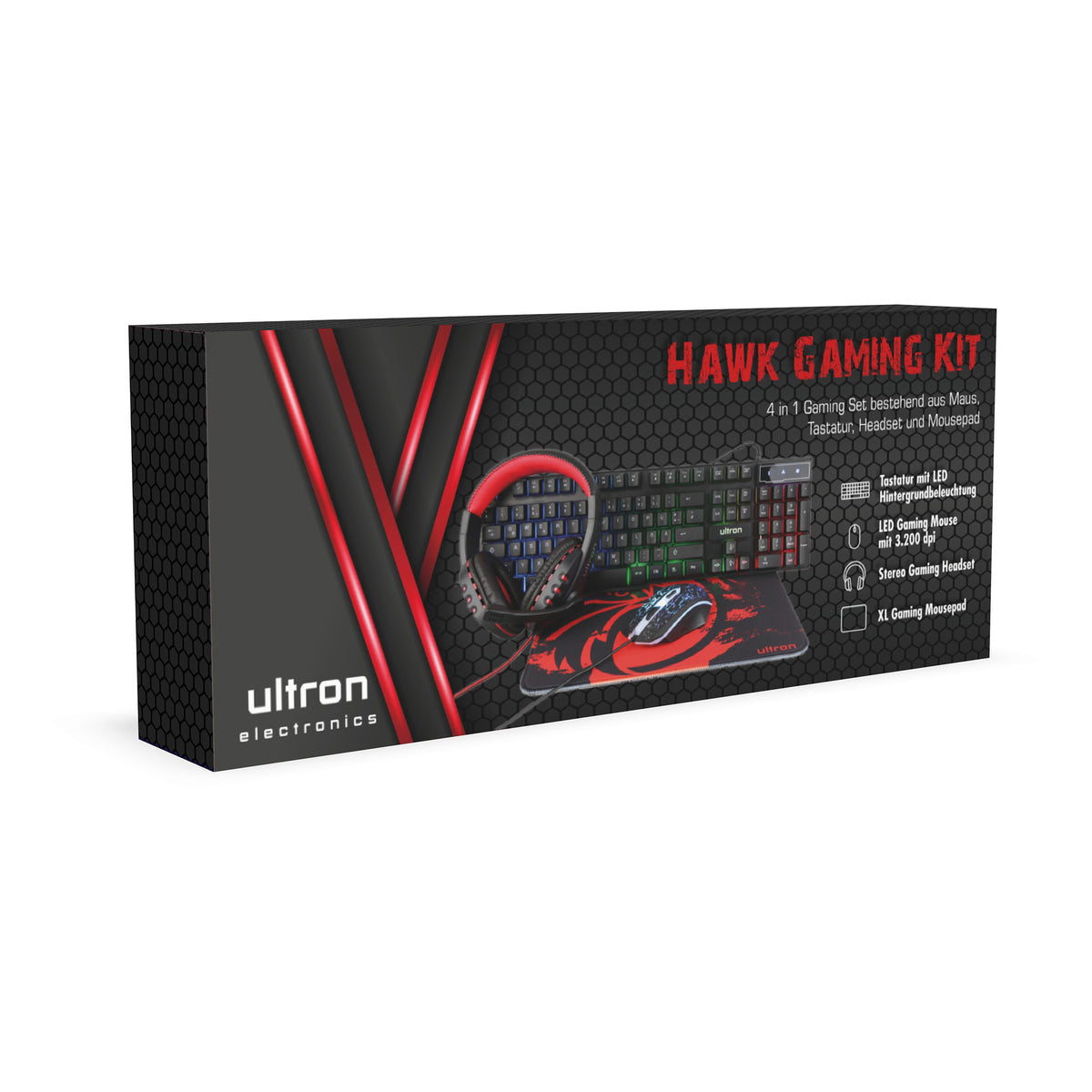 Ultron HAWK  Gaming Set schwarz kabelgebunden  4in1