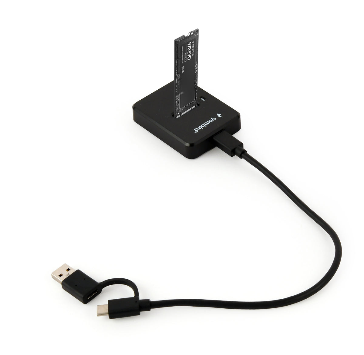 gembird Desktop-USB-Typ-C-M.2-SATA- Dockingstation, schw.