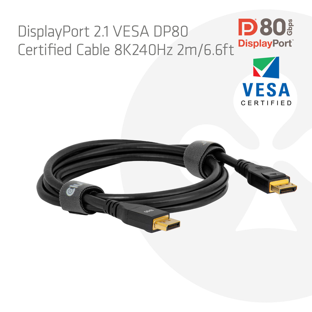 Club3D DP Cable 2.1 DP80 Certified 2m 10K/8K/4K St/St Retail