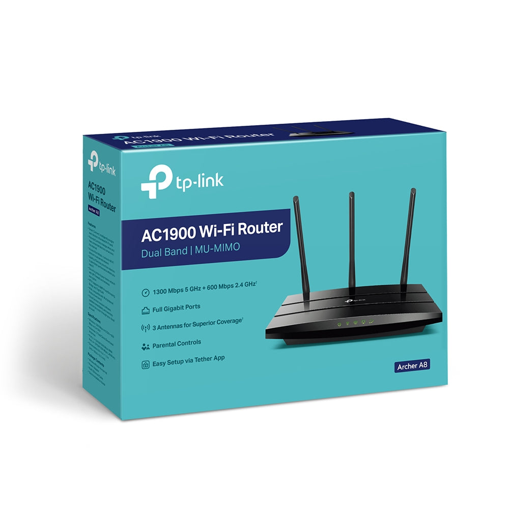 TP-Link Archer A8 ασύρματος δρομολογητής Gigabit Ethernet διπλής ζώνης (2,4 GHz / 5 GHz) μαύρος