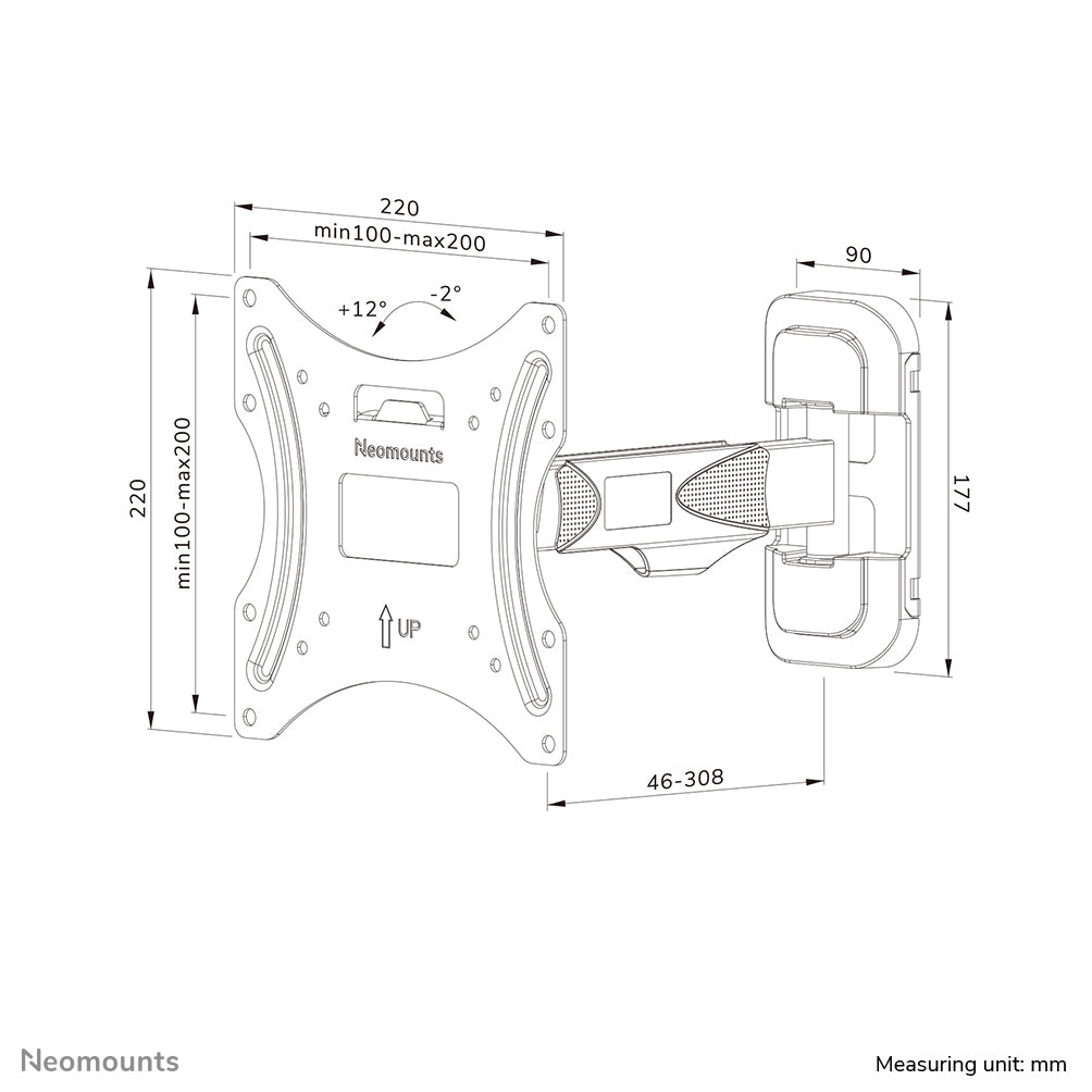 Neomounts WAH 32"-55" 1TFT 2-joint Black Max.35