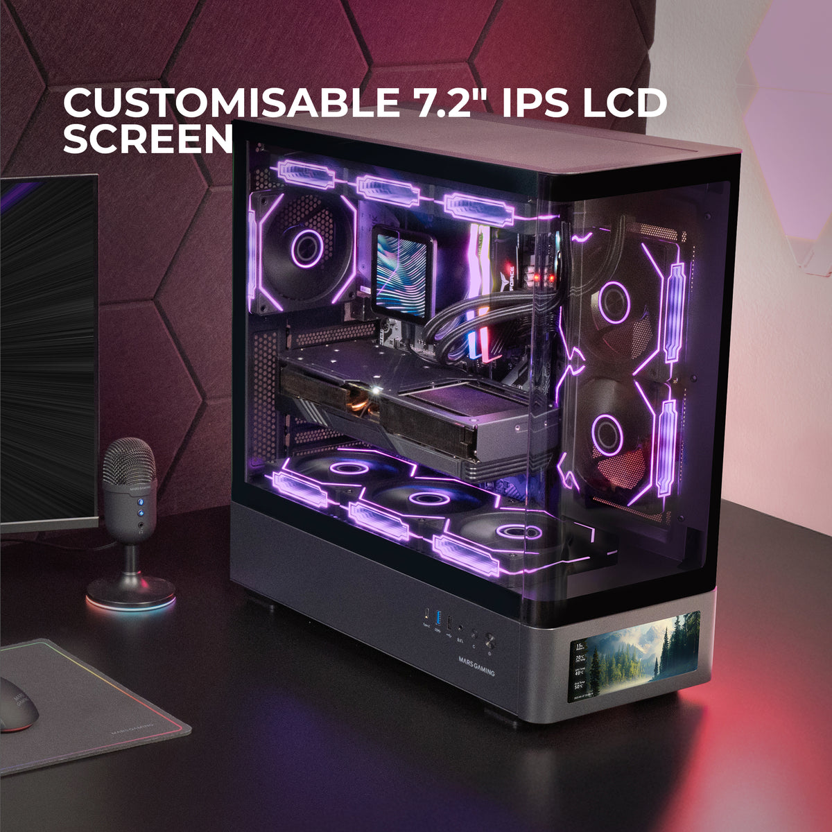 Mars Gaming MCLCDPRO computer case Midi Tower Black