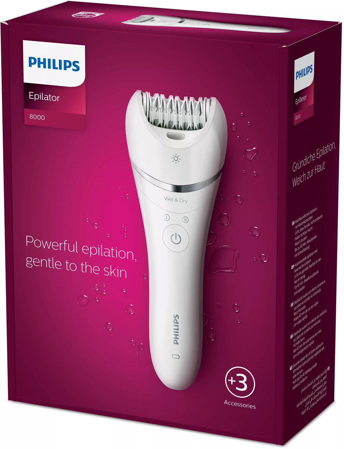 Philips BRE700/00 epilator 32 tweezers Silver, White
