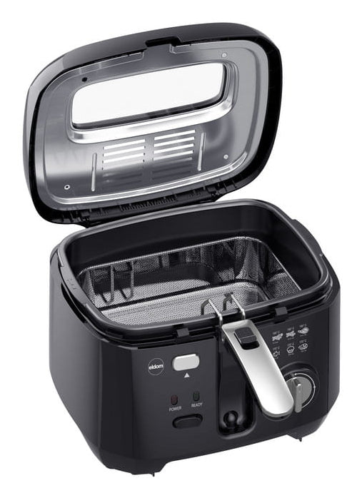 ELDOM Fryer FREET, 2.5 L, 400 g capacity, temperature regulator, removable oil tank, black