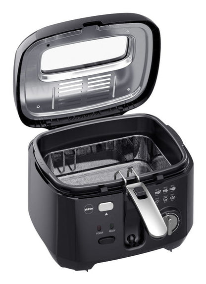 ELDOM Fryer FREET, 2.5 L, 400 g capacity, temperature regulator, removable oil tank, black