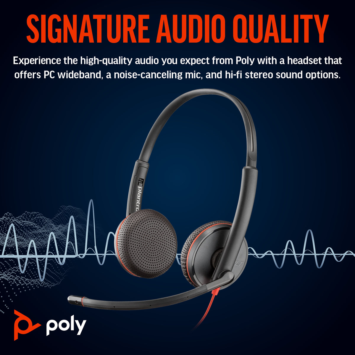 Poly Headset Blackwire 3225 Stereo UC USB-C