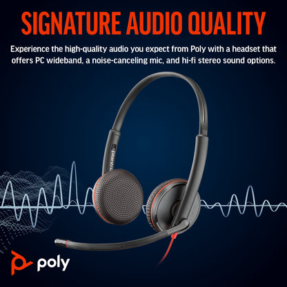 Poly Headset Blackwire 3225 Stereo UC USB-C