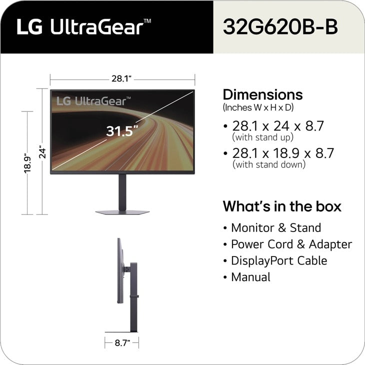LG 32 Inch UltraGear™ G6, QHD 200Hz Gaming Monitor